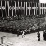 Olympic torch enters 'stadium swastika' in 1936