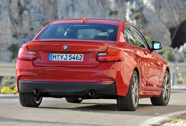 Rear view of BMW 2-Series coupe