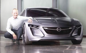 Stefan Jacoby with the Opel Monza concept