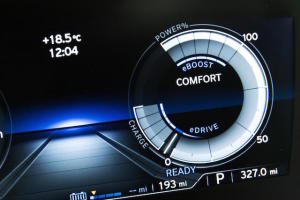 Comfort mode, where the petrol motor chimes in under throttle