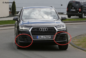 Highlighted: Intercoolers behind the air intakes of the SQ7