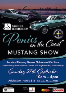 Mustangs on show at Stanmore Bay, Sunday, September 27