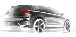 The Kia Niro concept, at top and above