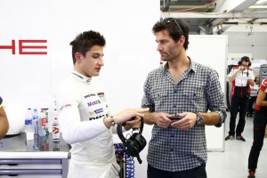Evans talks to Webber about the test drive