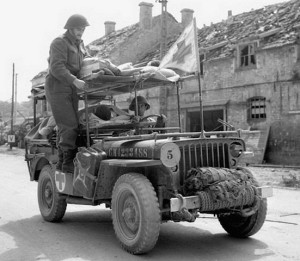 Jeep as an ambulance for war wounded