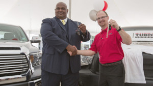 Victor Sheppard gets the keys to his new Tundra