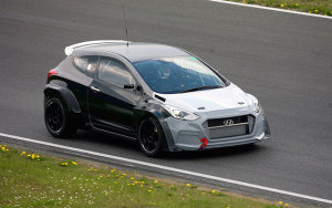 An i30 N prototype on the test track