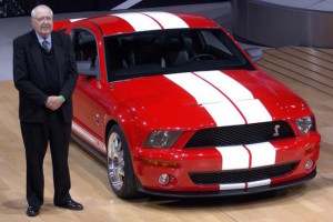 Shelby with the Ford GT at the New York motor show in 2005