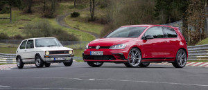 The Golf GTi Clubsport S and the original Golf GTi